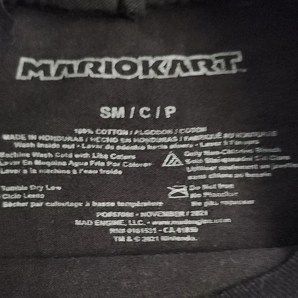 Kids' Black Mario Kart Graphic T-Shirt - Picture 2 of 3